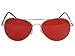 G&G Rock Star Premium 70s Retro Red Lens Aviator Sunglasses Chrome