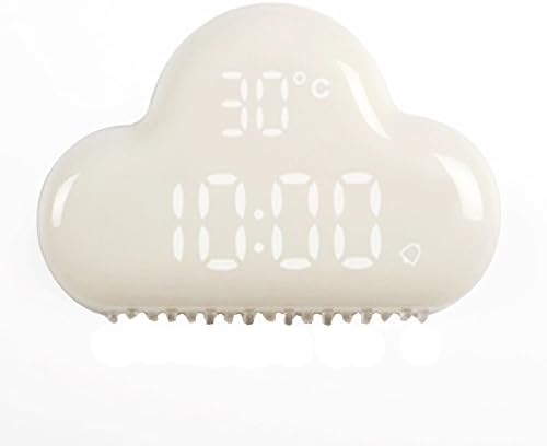 LightsGoal New Alarm Clock, LED Digital Display Cloud Alarm, Decoration Wall Clock with Sound activated Function, Saving Power Mode and Snooze Function (White)