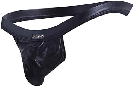 GUKOO Fashion Mens Patent Leather G String T-Back Thongs Briefs Low Rise Bikini Underwear