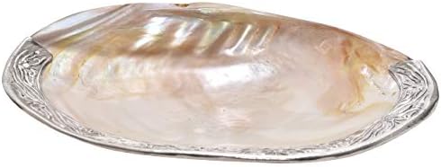 Uttam International Mother of Pearl Sea Shell Shell Tray (Natural White Shell, 19 cm x 12 cm)