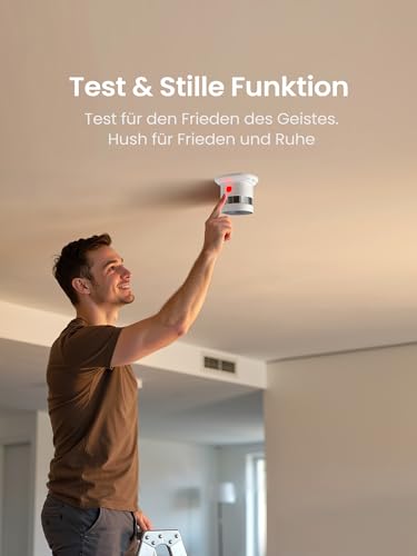 Heiman Smoke Detector Matter Over Thread with Magnetic Attachment, 5 Year Changeable Battery, EN 14604, 85 dB, for Apple Home, SmartThings & Home Assistant, Hub Required, HS1SA-M