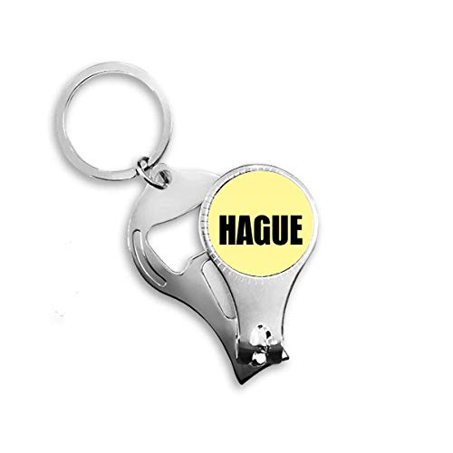 Hague Netherlands City Nail Clipper Ring Key Chain Bottle Opener