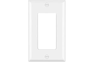 Decorator Wall Plates 1-Gang,Guide Lights Outlet Covers， Unbreakable Thermoplastic Faceplate for Light Switch & Outlet, White
