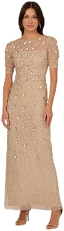 Amazon.com: Adrianna Papell Women's Mockneck Beaded Long Dress Dress, Blue  Mist, 2 : Clothing, Shoes & Jewelry