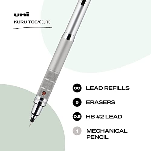 uniball Kuru Toga Elite Mechanical Pencil Starter Kit with Silver