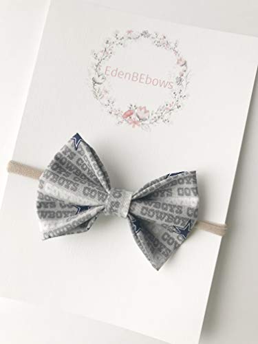 Dallas Cowboys baby nylon headband bow great for newborns baby girls toddlers.