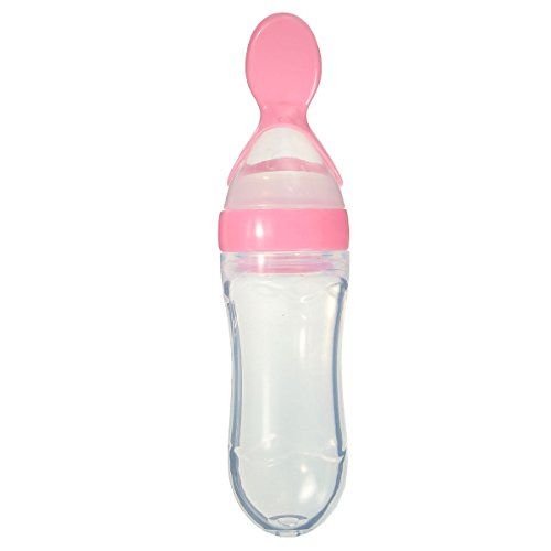 Baby Toddler Food Cereal Bottle Feeding Spoon Silicone Squeeze