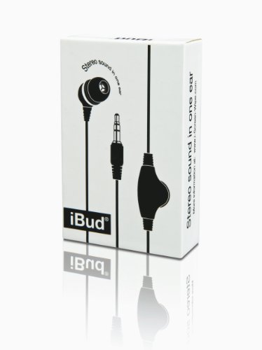 Single Ear Ear Bud in Black for Apple iPad, iPod, iPhone and other MP3 players