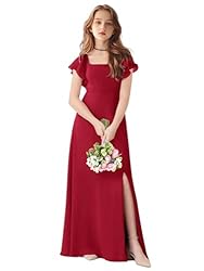 TAISHAN Junior Bridesmaid Dress for Wedding Ruffle