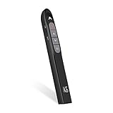 KRONIUM Wireless Presenter with Laser Pointer, Presentation Remote Presentation Clicker, Laser Pointer 2.4GHz USB Powerpoint PPT Clicker Flip Pen for Office Teacher,Support Hyperlink (Black)