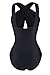 Cupshe Fashion Women's Black Front Cross One-piece Padding Swimsuit (XXL), Black