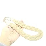 DIGUAN 3 Strands Synthetic Hair Braided Headband Classic Chunky Wide Plaited Braids Elastic Stretch Hairpiece Women Girl Beauty accessory,55g/2oz 613 (#Platinum)