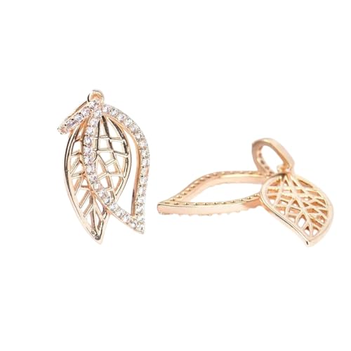 New 2026 12X19Mm 24K Gold Color Plated Brass Leaf Leaves For DIY Jewelry Accessories Fashion Creative Gift