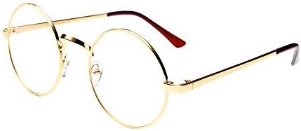 HTDBKDBK Fashion Unisex Classic Metal Frame Mirror Rounded Glasses