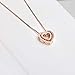 Showfay Love Heart Necklace - Crystal from Swarovski Rose Gold Plated Pendant Necklace for Women Mom Gift (rose)