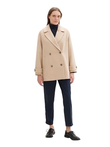 TOM TAILOR 1041492, Jacket Femme, 35746 - Soft Ivory Melange, M