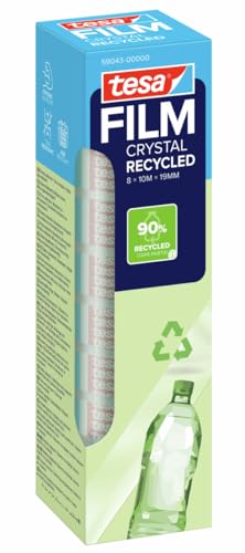 tesafilm Crystal Recycled Tape - Transparent - 8 Rolls - 10m x 19mm