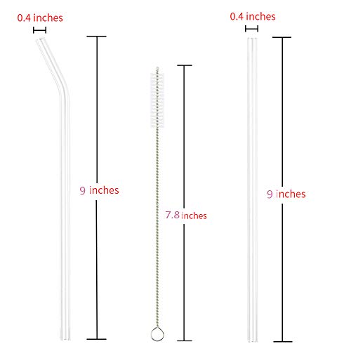 Glass Straws Clear 9