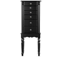 Dayanaprincess Armoire Storage Box Chest Standing Jewelry Cabinet Living Room Bedroom Contemporary Furniture Solid Construction Makeup Products Accessories Organizer Elegant Design Home Decor