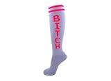 Bitch - Grey Athletic Stripe Crew Socks - Unisex Adult