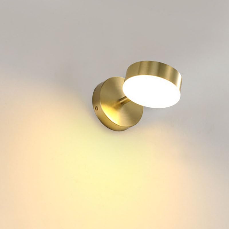 YOOCHUENG Wall Light Indoor Bedside Wall Lights LED Reading Light Gold,350° Rotating 90° Adjustable Tri-Colour Lighting (Warm/White/Neutral) for Bedroom,Bathroom,Style B
