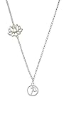 Runner Silhouette in 1/2'' Disc Delicate Lotus Necklace