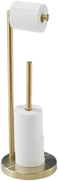 YUET Freestanding Toilet Roll Holder with Storage Gold
