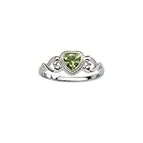 Sterling Silver August CZ Simulated Birthstone Baby Ring with Heart
