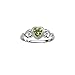 Sterling Silver August CZ Simulated Birthstone Baby Ring with Heart