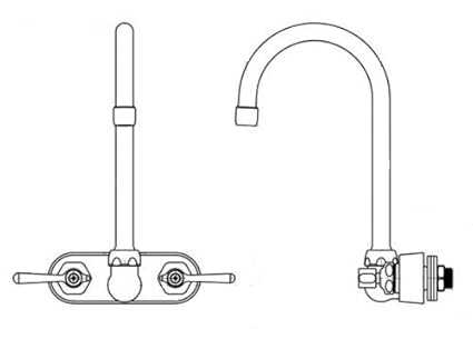 Chicago Faucet 521 Gn2ae3abcp Hot And Cold Water Sink Faucet