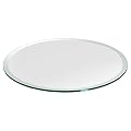 TroySys Beveled Polished Tempered Glass Table Top, 24" L Round, 1/4" H Thick
