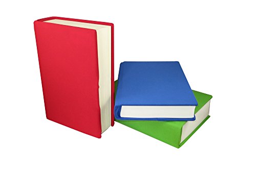 6 Pack Stretchable Book Covers: Standard Size, Reusable, Washable, Fits Hardcover Books from 6" x 7" up to 7.5" x 9.5" (6 Blue)