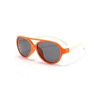 WSXUS Toddler Sunglasses Children Polarized Baby Sunglasses 100% UV Proof Flexible Sunglasses for Kids Age 3-12 (Orange-White)