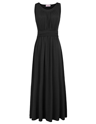 Casual Women Vintage Maxi Dresses Sleeveless Size M Black BP0001-1