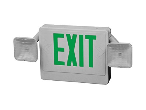 Howard Lighting HL04093GW Combo Exit/Emergency Light with Green Letters by Howard Lighting