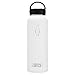 Penguin Cold 40 oz. Insulated Stainless Steel Water Bottle, White with Black Loop Handle Lid