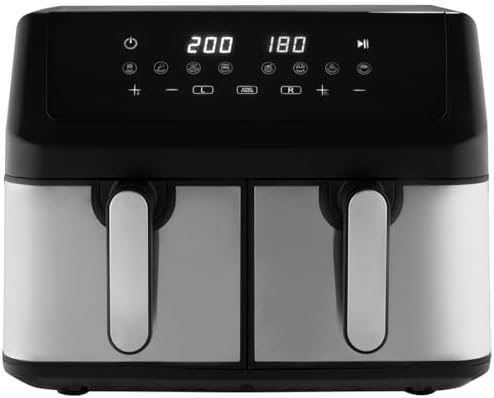 ProfiCook® Freidora de aire caliente 2 cámaras | Airfryer | 9 litros | con sistema de preparación simultánea | freír sin grasa | Freidora de aire caliente | recipiente antiadherente | PC FR 1296 H