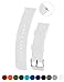 Silicone Watchband Strap,Quick Release,Soft Rubber Surface with Textured Non-Slip Back,Waterproof & Washable, Color & Size Variety, (18mm, White)