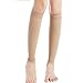 Calf Compression Sleeves - Leg Compression Socks Relieve Calf Pain for Men, Women and Runners, Calf Guard for Running, Cycling, Travel, Nurses Circulation & Recovery - 1 Pair(Large.Nude)