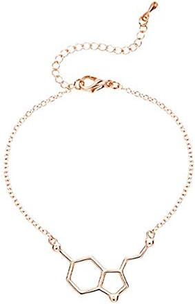 METTU Trendy Serotonin Molecule Bracelet Bangle Chemical Molecular Structure Bracelet for Women Nurse Jewelry Gift