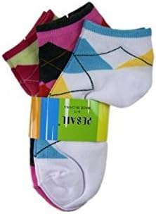 Pesail Ankle Socks Size 9-11 - Girls Assorted Argyle Ankle Socks (3 Pairs)