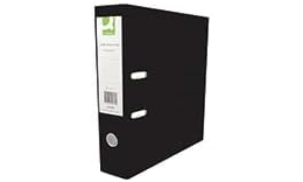 Q-Connect 70mm Lever Arch File Polypropylene Foolscap Black (Pack of 10) KF20025