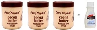 Queen Elisabeth Cocoa Butter Cream 500ml -3pck with Free Palmer's Cocoa Butter Traveling Size Cream 1.7oz by Queen Elisabeth