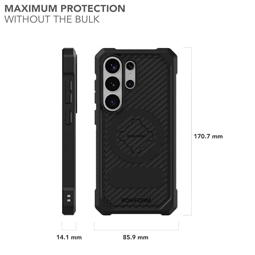 Rokform - Funda resistente para Galaxy S26 Ultra, cubierta magnética, armadura probada en caídas (negro)