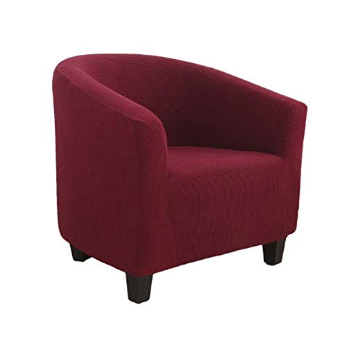Tub Chair Covers for Armchairs, Armchair Covers Stretch Tub Chair Cover Removable Washable Sofa Couch Cover for Bar Counter Living Room Reception (Wine Red)