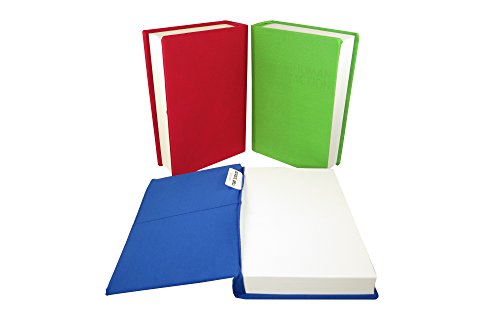 6 Pack Stretchable Book Covers: Standard Size, Reusable, Washable, Fits Hardcover Books from 6" x 7" up to 7.5" x 9.5" (6 Blue)