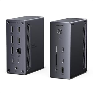 UGREEN ドッキングステーション 14-in-1 3画面出力 ノートPC100W充電 2つのDP&HDMI