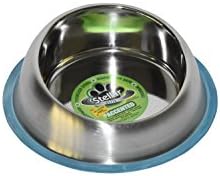 Stellar Bowls Accented "Raised" Non Tip Anti Skid Dish with 100% silicon Bonded Rubber Ring, Large
