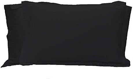 American Linen Egyptian Cotton 500 Thread Count Luxurious 2 PC Pillow Cases Emperor Size 20" x 42"(Inches) -Black Solid. Dimension in cm (51 cm x 107 cm)