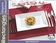 EMI Yoshi Koyal Rectangle Dinner Plates, 13.5 by 8.5-Inch, White, Set of 120